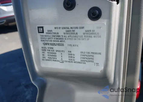 2006 Chevrolet Suburban 1500 Ltz z USA, uszkodzony, nr VIN 1GNFK16U26J165336